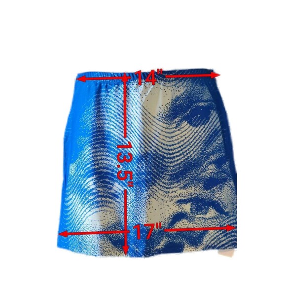 CAPE CLIQUE Bodycon High Waist Face Sheath Short Skirt Party Blue Sz M - Picture 6 of 6